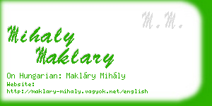 mihaly maklary business card