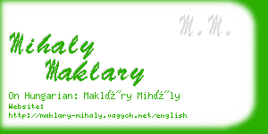 mihaly maklary business card